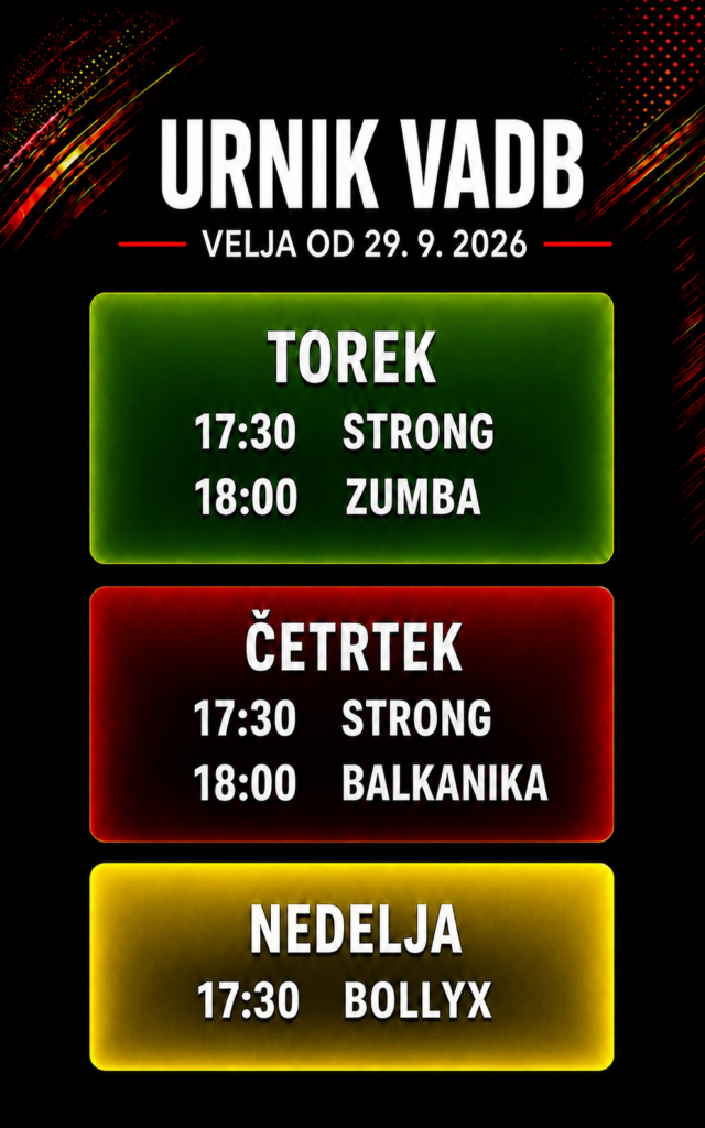 urnik vadb